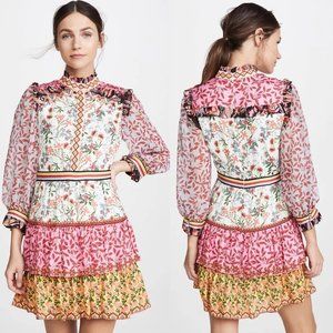 Zimmermann Style Alice + Olivia Tiered Dress Sz 0